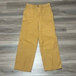 Madewell Medium Cargo Pants Brown Cotton Ripstop Pull-On Straight Stretch Waist